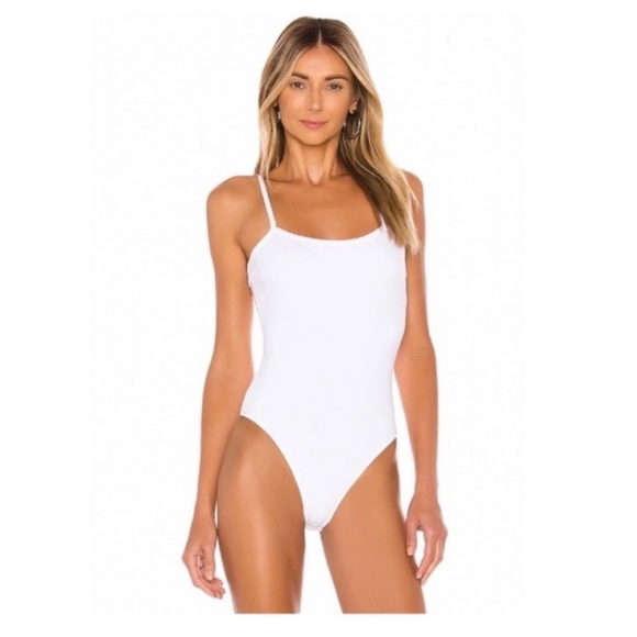 ATM Square Neck Bodysuit in White- XS,L - Picture 3 of 9